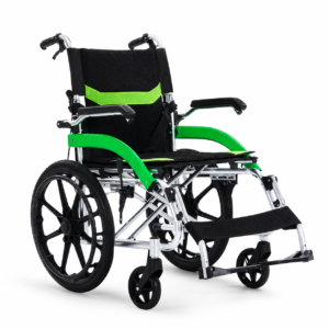 Ultra-Lightweight Transport Wheelchair Folding Wheelchair with Handbrake Durable Adult Wheelchair Airline-Certified Suitable