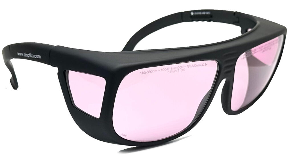 LG-016 diode-laser safety eyewear, 785–830 nm, OD 6+